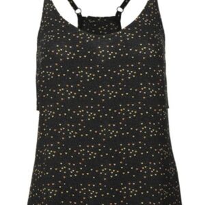 Cabi Black Top with Heart Pattern